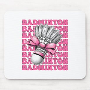 Coquette Bow Badminton Speler Shuttle Meisje Mama  Muismat