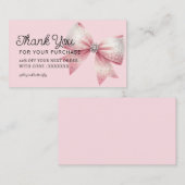 Coquette Bow Bedankt voor uw aankoop Visitekaartje (Voorkant / Achterkant)