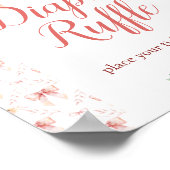 Coquette Bow Bloemen Luier Raffle Poster (Hoek)