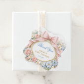 Coquette Bow Bloom Baby Shower Thank You Bedankjes Labels (In situ)