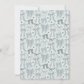 Coquette Bow Blue Baby shower Uitnodiging (Achterkant)