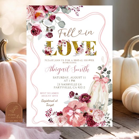 Coquette Bow Blush en Bourgogne Vrijgezellenfeest Kaart