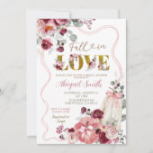 Coquette Bow Blush en Bourgogne Vrijgezellenfeest Kaart (Voorkant)