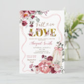 Coquette Bow Blush en Bourgogne Vrijgezellenfeest Kaart (Staand voorkant)