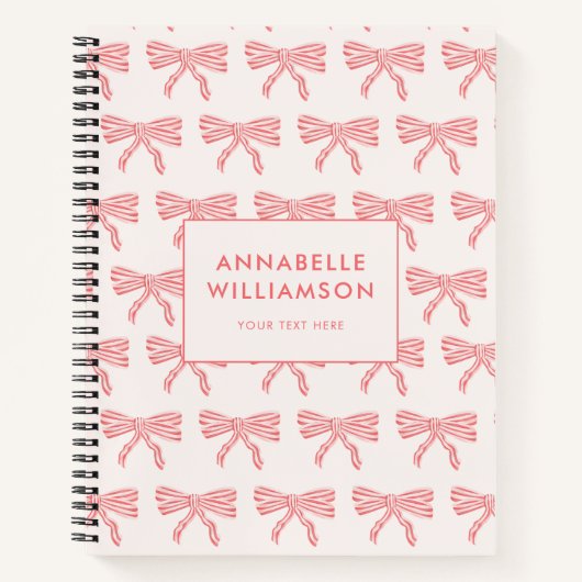 Coquette Bow Blush Pink Notitieboek (Voorkant)