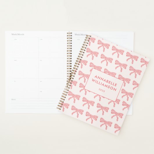 Coquette Bow Blush Pink Planner (Display)