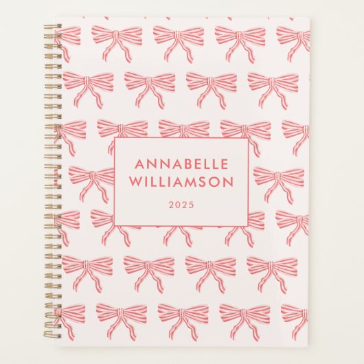 Coquette Bow Blush Pink Planner (Voorkant)