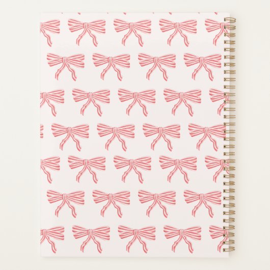 Coquette Bow Blush Pink Planner (Achterkant)