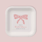Coquette Bow Blush Vrijgezellenfeest Papieren Bordje
