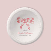 Coquette Bow Blush Vrijgezellenfeest Papieren Bordje