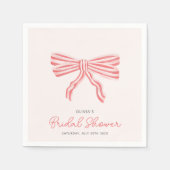 Coquette Bow Blush Vrijgezellenfeest Servet (Voorkant)