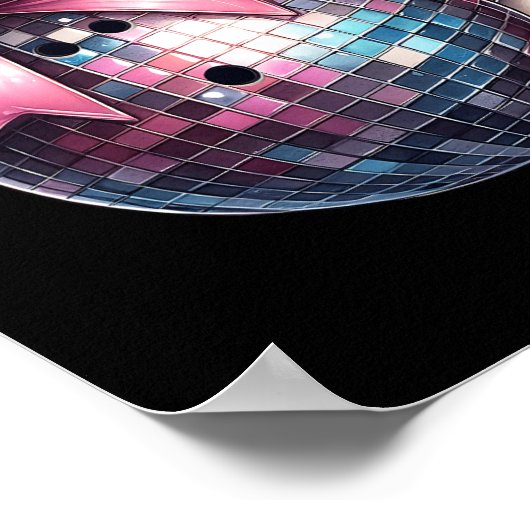 Coquette Bow Bowling LL Pins Geruite Disco Bowle Poster (Hoek)
