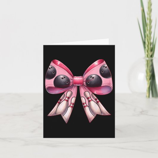 Coquette Bow Bowling LL Pins Patroon Bowler Roze M Kaart (Voorkant)
