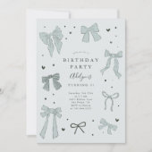 Coquette Bow Boy Verjaardagsfeestje Uitnodiging (Voorkant)