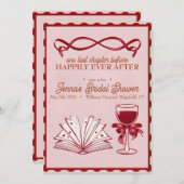 Coquette Bow Bruids douche Uitnodiging | 5x7 aange (Voorkant / Achterkant)