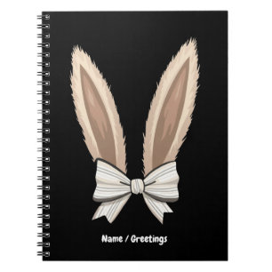 Coquette Bow Bunny Ears Schattige Konijn Happy Eas Notitieboek