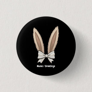 Coquette Bow Bunny Ears Schattige Konijn Happy Eas Ronde Button 3,2 Cm