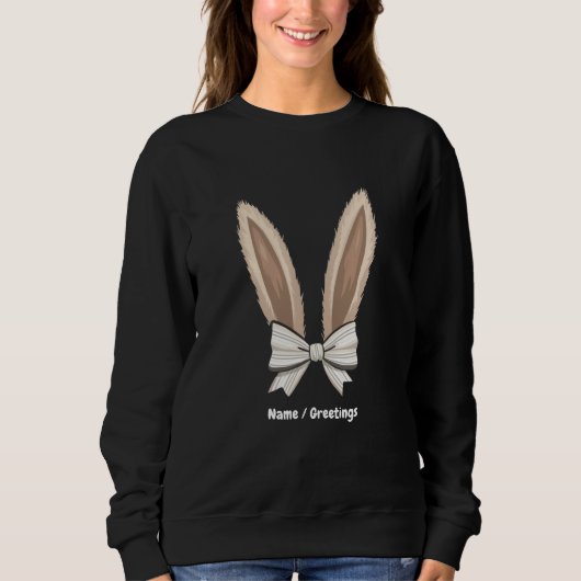 Coquette Bow Bunny Ears Schattige Konijn Happy Eas Trui (Voorkant)