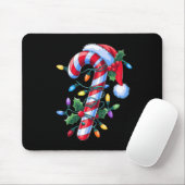 Coquette Bow Candy Cane Schattigee Kerst voor Vrou Muismat (Met muis)