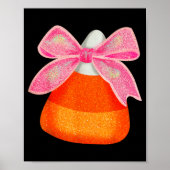 Coquette Bow Candy Corn Women Girls Kids Halloween Poster (Voorkant)
