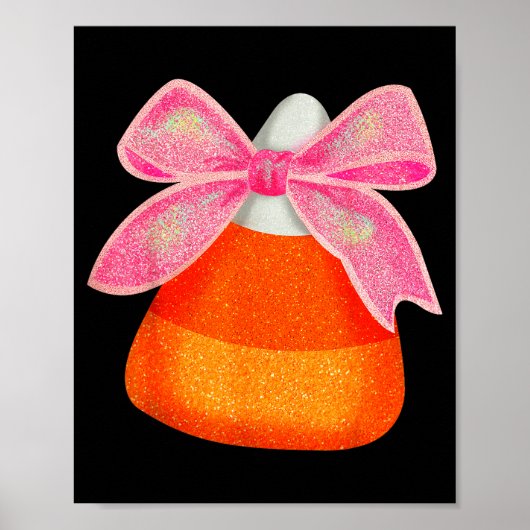 Coquette Bow Candy Corn Women Girls Kids Halloween Poster (Voorkant)