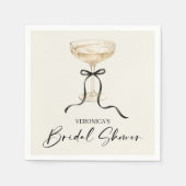 Coquette Bow Champagne Bridal Shower Servet (Voorkant)