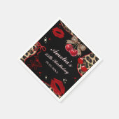 Coquette Bow Cheetah Birthday Party Napkins Servet (Hoek)