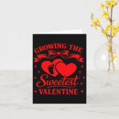 Coquette Bow Cherry Heart Valentine Pregnancy Reve Kaart (Gele Bloem)