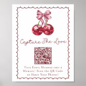 Coquette Bow Cherry op Top Vrijgezellenfeest Hasht Poster (Voorkant)