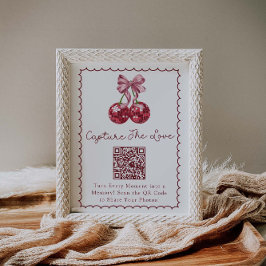 Coquette Bow Cherry op Top Vrijgezellenfeest Hasht Poster