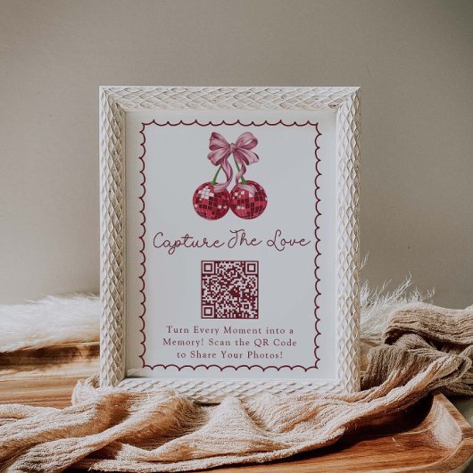 Coquette Bow Cherry op Top Vrijgezellenfeest Hasht Poster