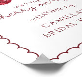 Coquette Bow Cherry op Top Vrijgezellenfeest Welko Poster (Hoek)