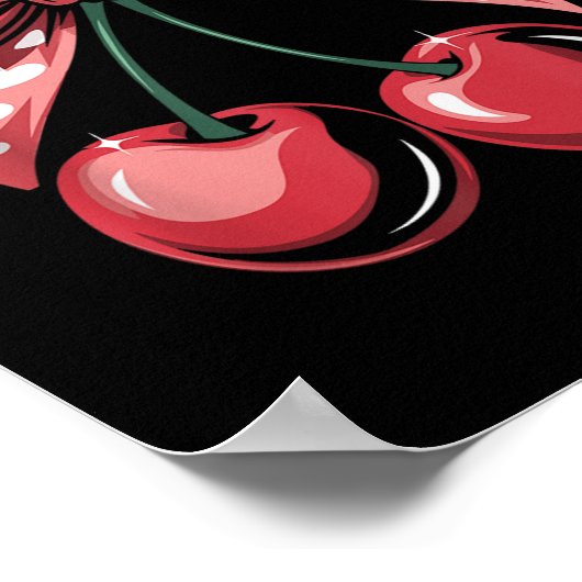 Coquette Bow Cherry Valentijnsdag Hart Vrouwen Gir Poster (Hoek)