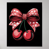 Coquette Bow Cherry Valentijnsdag Hart Vrouwen Gir Poster (Voorkant)