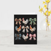 Coquette Bow Chicken Christmas Boerderij Dier Scha Kaart (Gele Bloem)
