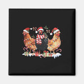 Coquette Bow Chicken Christmas Pet Lights Boerderi Magneet (Voorkant)
