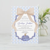 Coquette Bow Chinoiserie Pumpkin Vrijgezellenfeest Kaart (Staand voorkant)