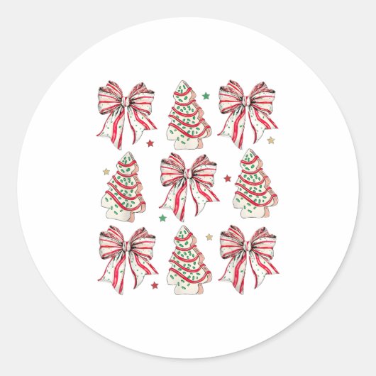 Coquette Bow Christmas Debbie Becky Jen Cake Lover Ronde Sticker (Voorkant)