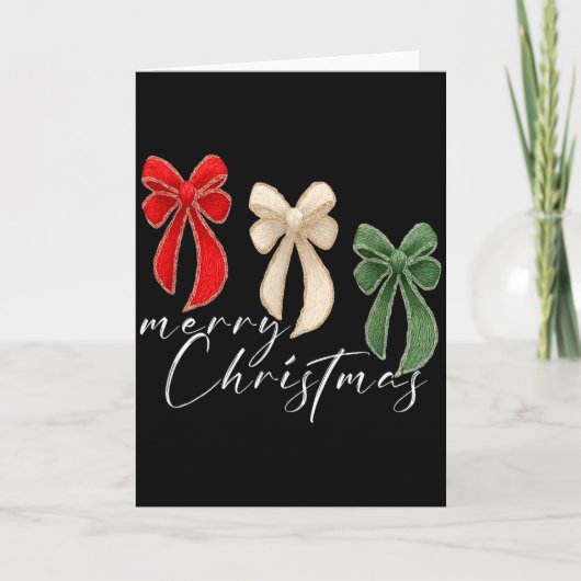 Coquette Bow Christmas Funny Retro Gift Tee Women, Kaart (Voorkant)