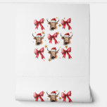 Coquette Bow Christmas Highland Koe Santa Schattig Behang<br><div class="desc">Coquette Bow Christmas Highland Koe Santa Schattige Xmas Meisjes _2</div>