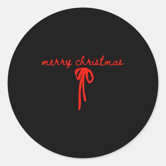 Coquette Bow Christmas Merry Christmas Xmas Family Ronde Sticker (Voorkant)