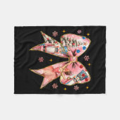 Coquette Bow Christmas Nutcracker Ballet Festive W Fleece Deken (Voorkant (Horizontaal))