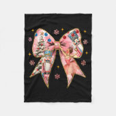 Coquette Bow Christmas Nutcracker Ballet Festive W Fleece Deken (Voorkant)