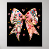 Coquette Bow Christmas Nutcracker Ballet Festive W Poster (Voorkant)