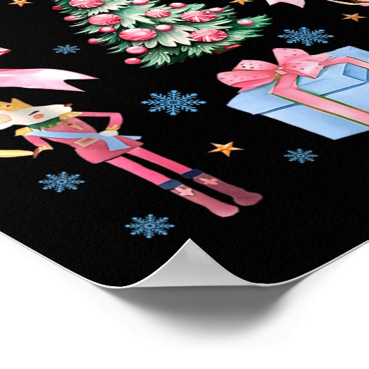 Coquette Bow Christmas Nutcracker Ballet Festive W Poster (Hoek)