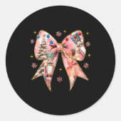 Coquette Bow Christmas Nutcracker Ballet Festive W Ronde Sticker (Voorkant)