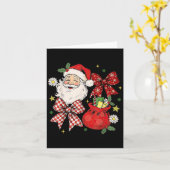 Coquette Bow Christmas Santa Claus Xmas Holiday Wo Kaart (Gele Bloem)