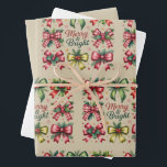 Coquette Bow Christmas Santa  Xmas Inpakpapier Vel<br><div class="desc">Coquette Bow Christmas Santa  Xmas</div>