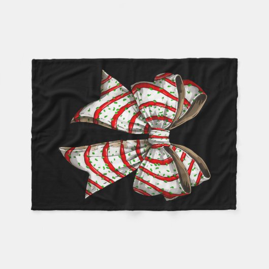 Coquette Bow Christmas Tree Cake Christmas Vibes G Fleece Deken (Voorkant (Horizontaal))