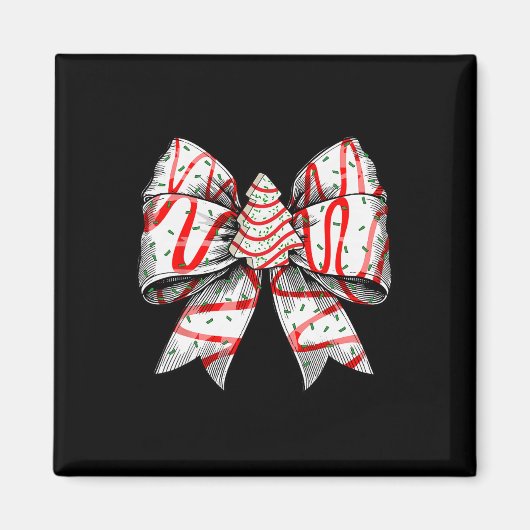 Coquette Bow Christmas Tree Cake Christmas Vibes G Magneet (Voorkant)
